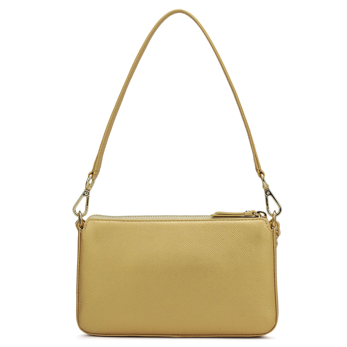 Small Franzy Leather Baguette - Gold