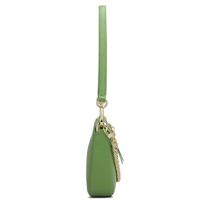 Small Franzy Leather Baguette - Kiwi