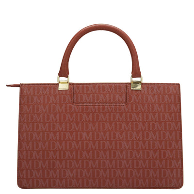 Small Monogram Franzy Leather Satchel - Brick