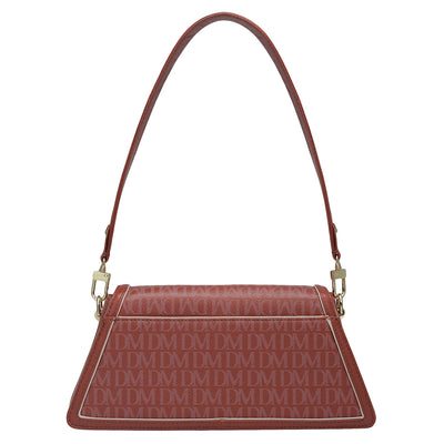 Small Monogram Leather Baguette - Brick