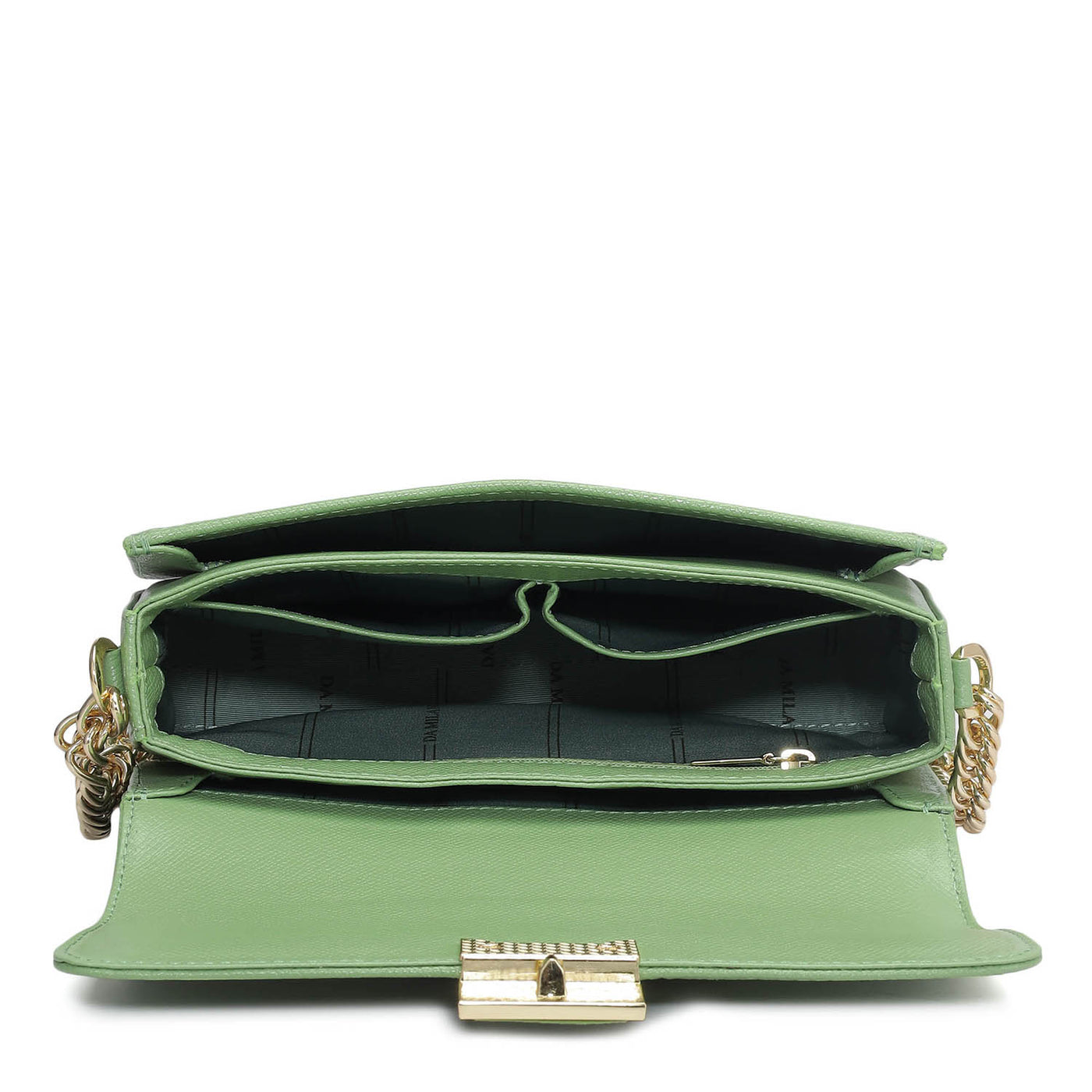 Small Croco Franzy Leather Shoulder Bag - Kiwi