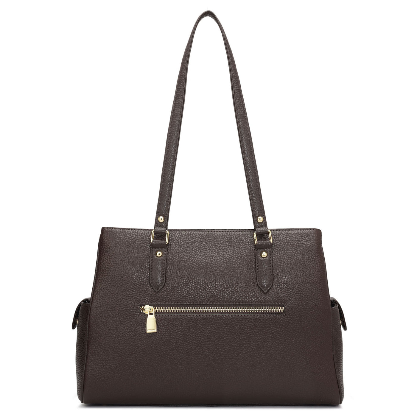 Medium Wax Leather Shoulder Bag - Chocolate