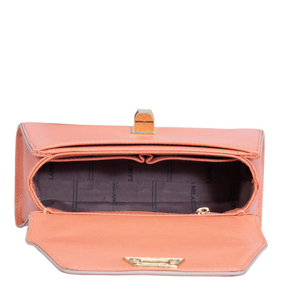 Small Franzy Leather Shoulder Bag - Pink