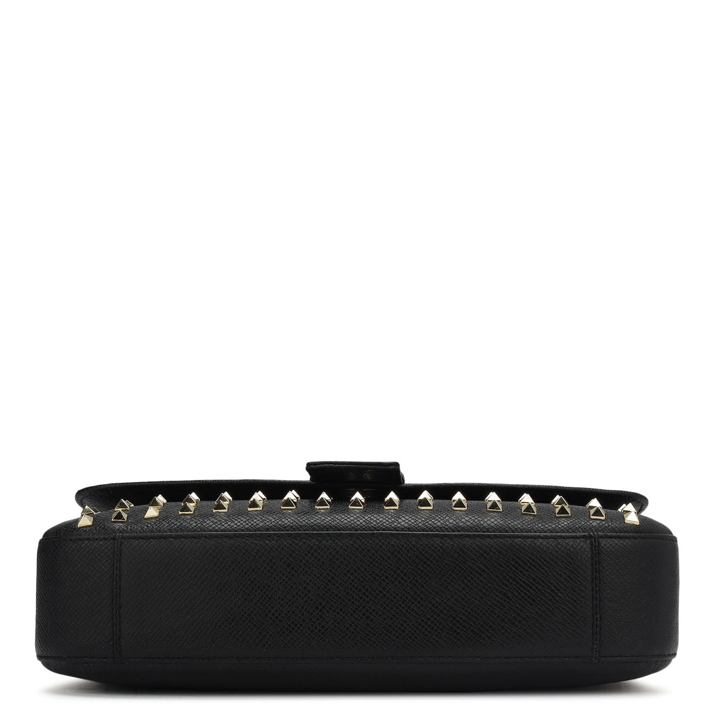 Small Croco Franzy Leather Shoulder Bag - Black