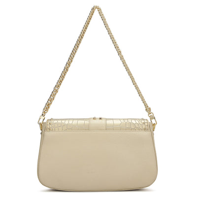 Small Croco Franzy Leather Shoulder Bag - Gold