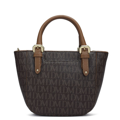 Small Monogram Leather Satchel - Chocolate