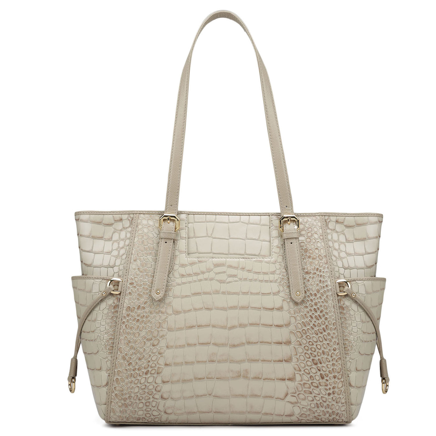 Medium Croco Leather Tote - Frost