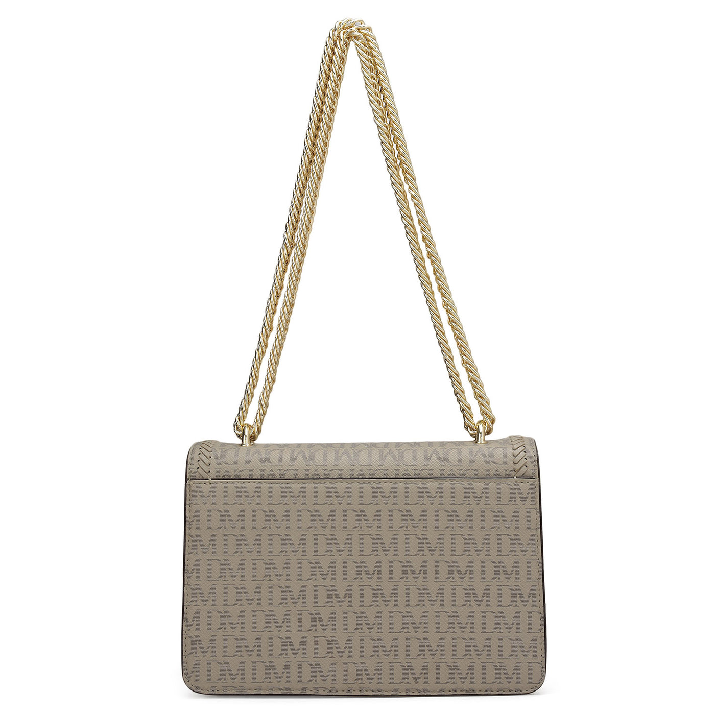 Small Monogram Franzy Leather Shoulder Bag - Chalk