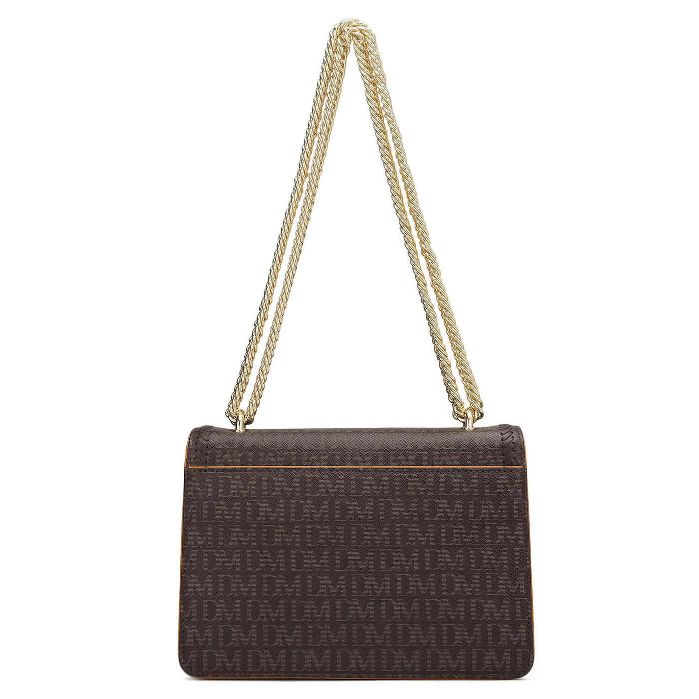 Small Monogram Franzy Leather Shoulder Bag - Chocolate