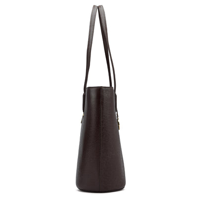 Large Franzy Leather Tote - Chocolate