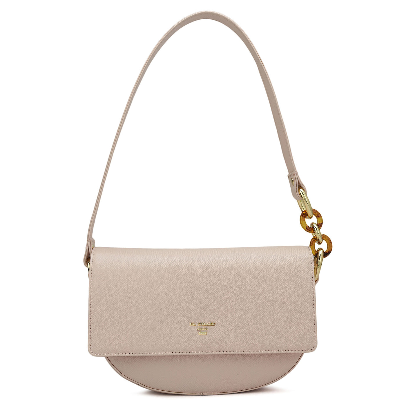 Small Franzy Leather Baguette - Blush