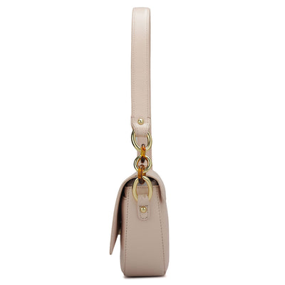 Small Franzy Leather Baguette - Blush