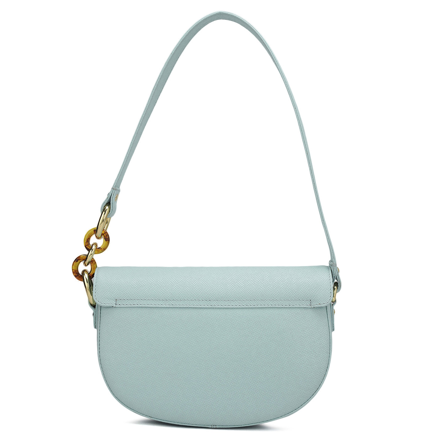 Small Franzy Leather Baguette - Cloud Blue