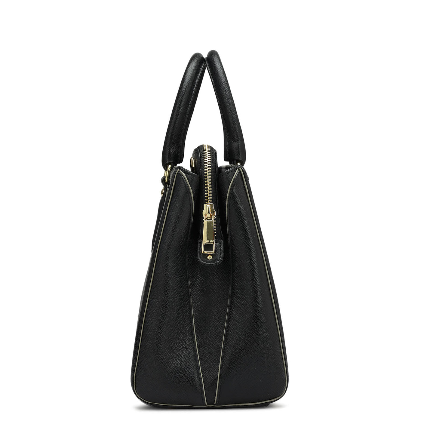 Small Franzy Leather Satchel - Black