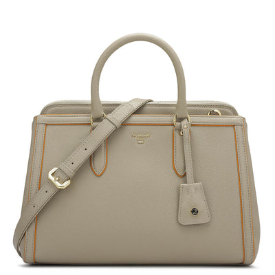 Small Franzy Leather Satchel - Chalk