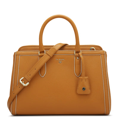 Small Franzy Leather Satchel - Flame