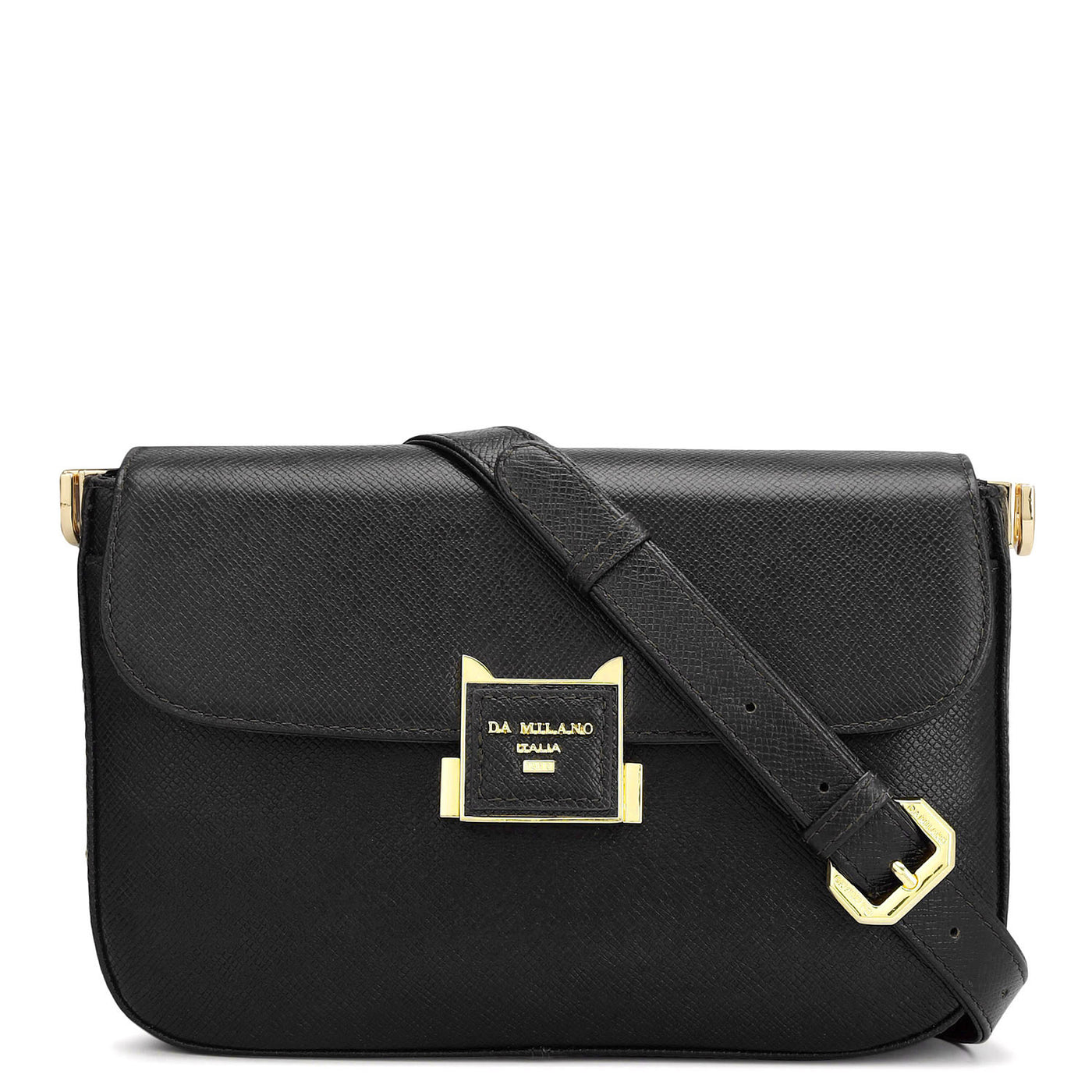 Small Franzy Leather Shoulder Bag - Black