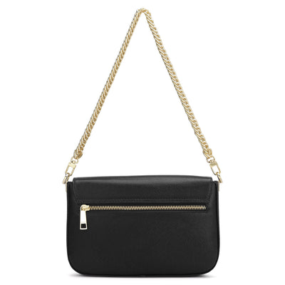 Small Franzy Leather Shoulder Bag - Black