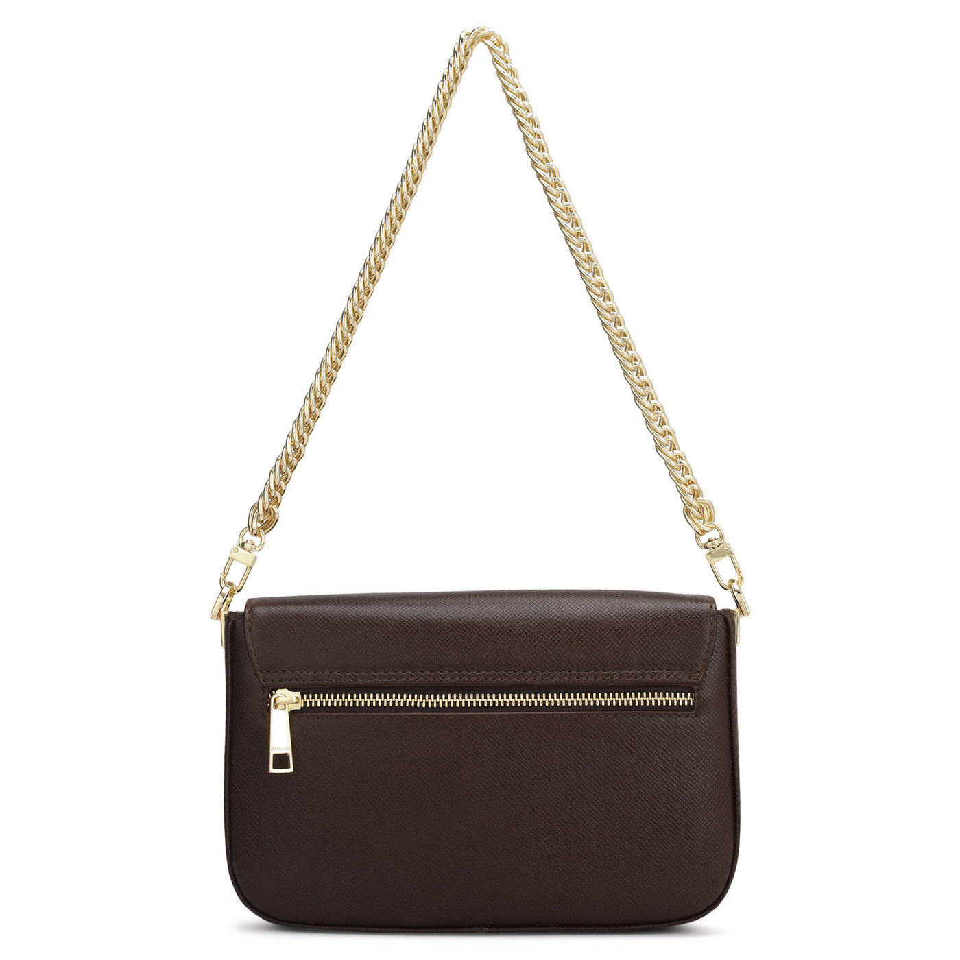 Small Franzy Leather Shoulder Bag - Chocolate