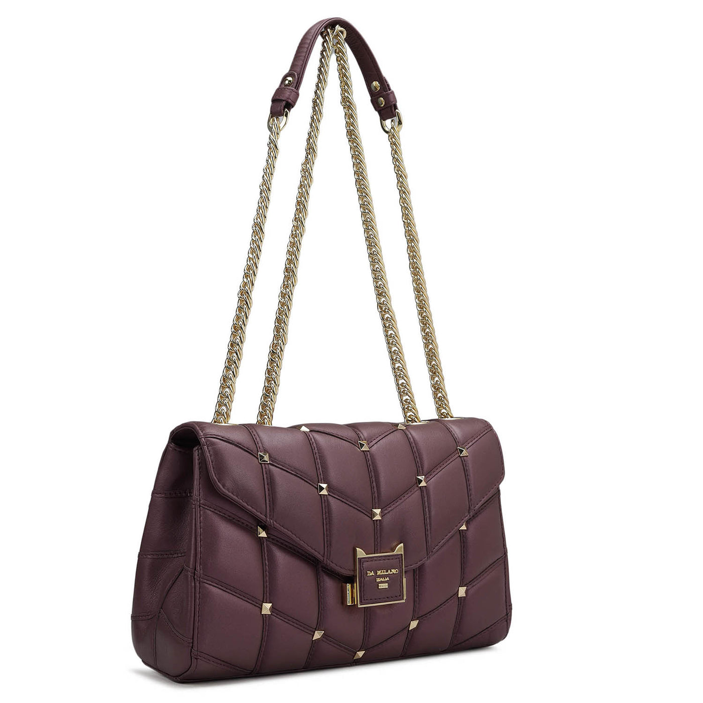 Medium Quilting Leather Shoulder Bag - Plum