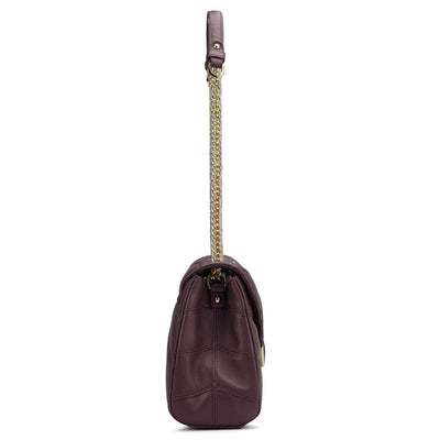 Medium Quilting Leather Shoulder Bag - Plum