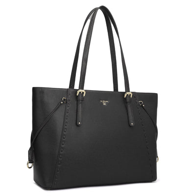 Medium Franzy Leather Tote - Black