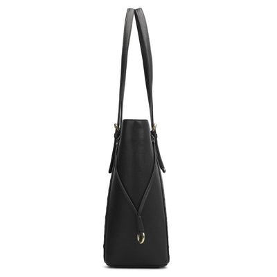 Medium Franzy Leather Tote - Black