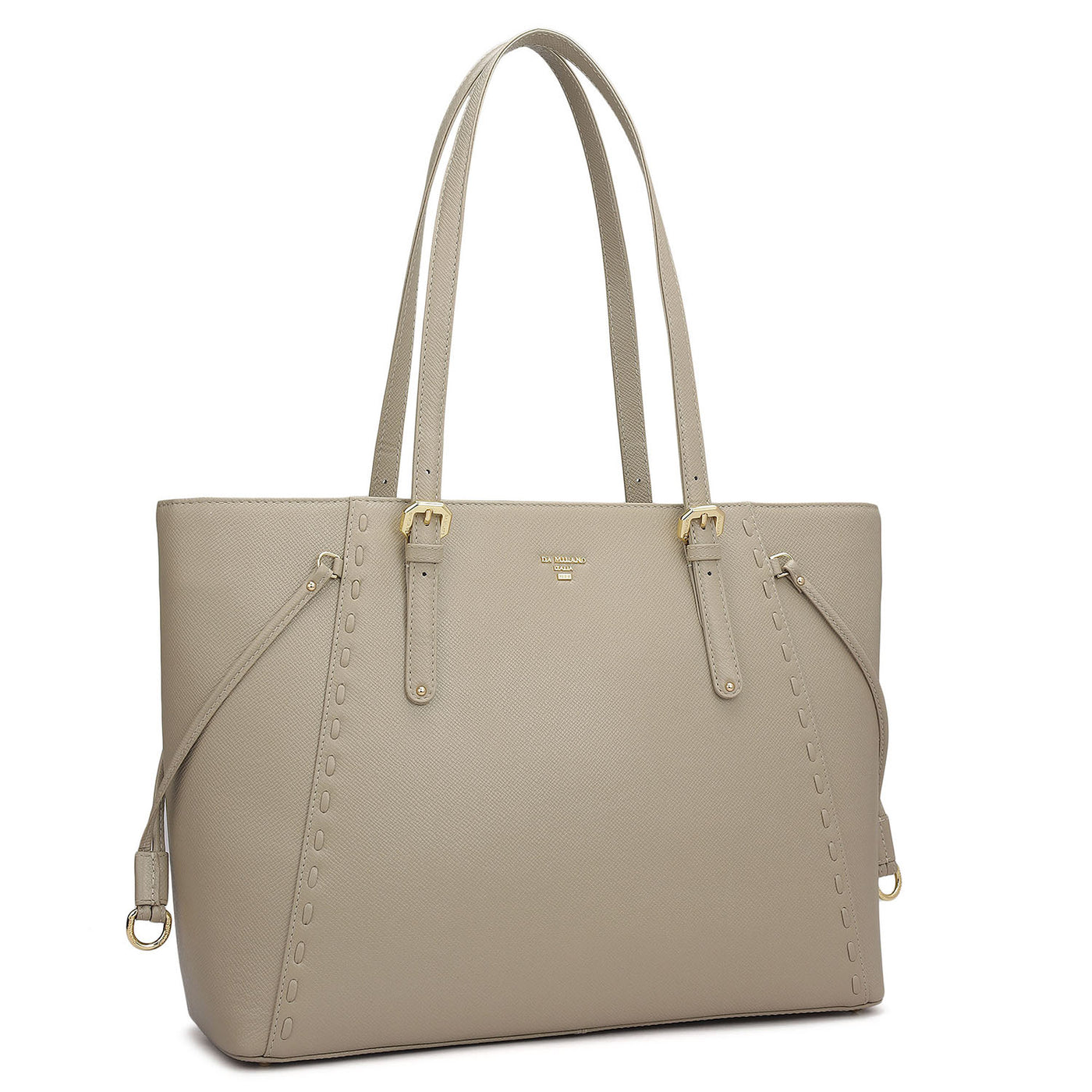 Medium Franzy Leather Tote - Chalk