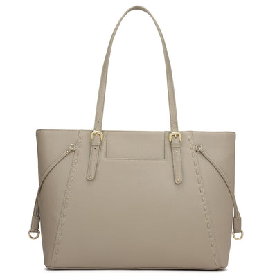 Medium Franzy Leather Tote - Chalk