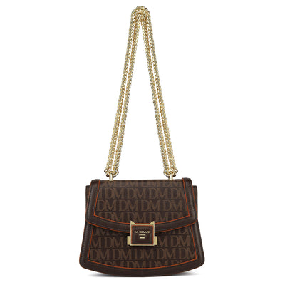 Small Monogram Franzy Leather Shoulder Bag - Oak