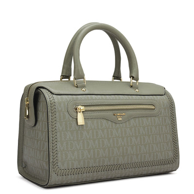 Medium Monogram Franzy Leather Satchel - Stone Grey