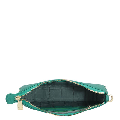 Small Monogram Franzy Leather Sling - Mint & Emerald Green