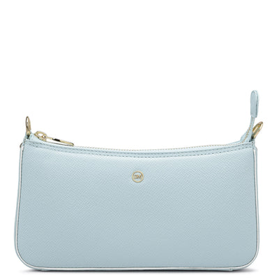 Small Monogram Franzy Leather Sling - White & Cloud Blue