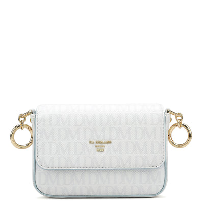 Small Monogram Franzy Leather Sling - White & Cloud Blue