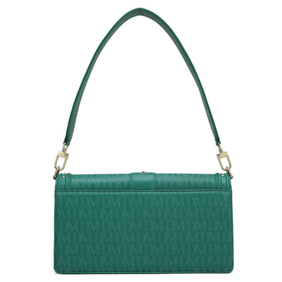 Small Monogram Leather Baguette - Emerald Green