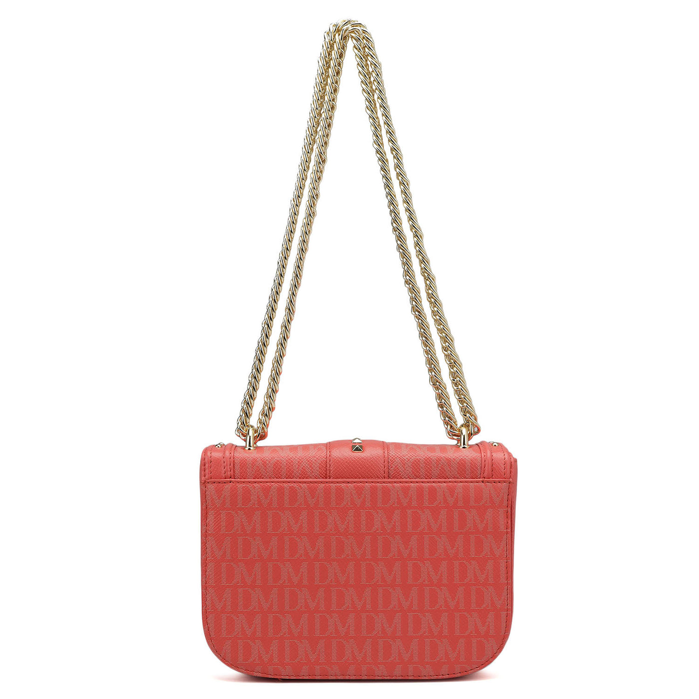 Small Monogram Leather Shoulder Bag - Corallo