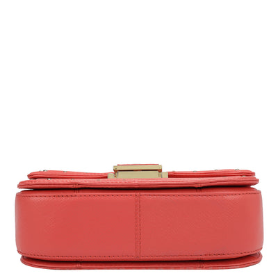 Small Monogram Leather Shoulder Bag - Corallo