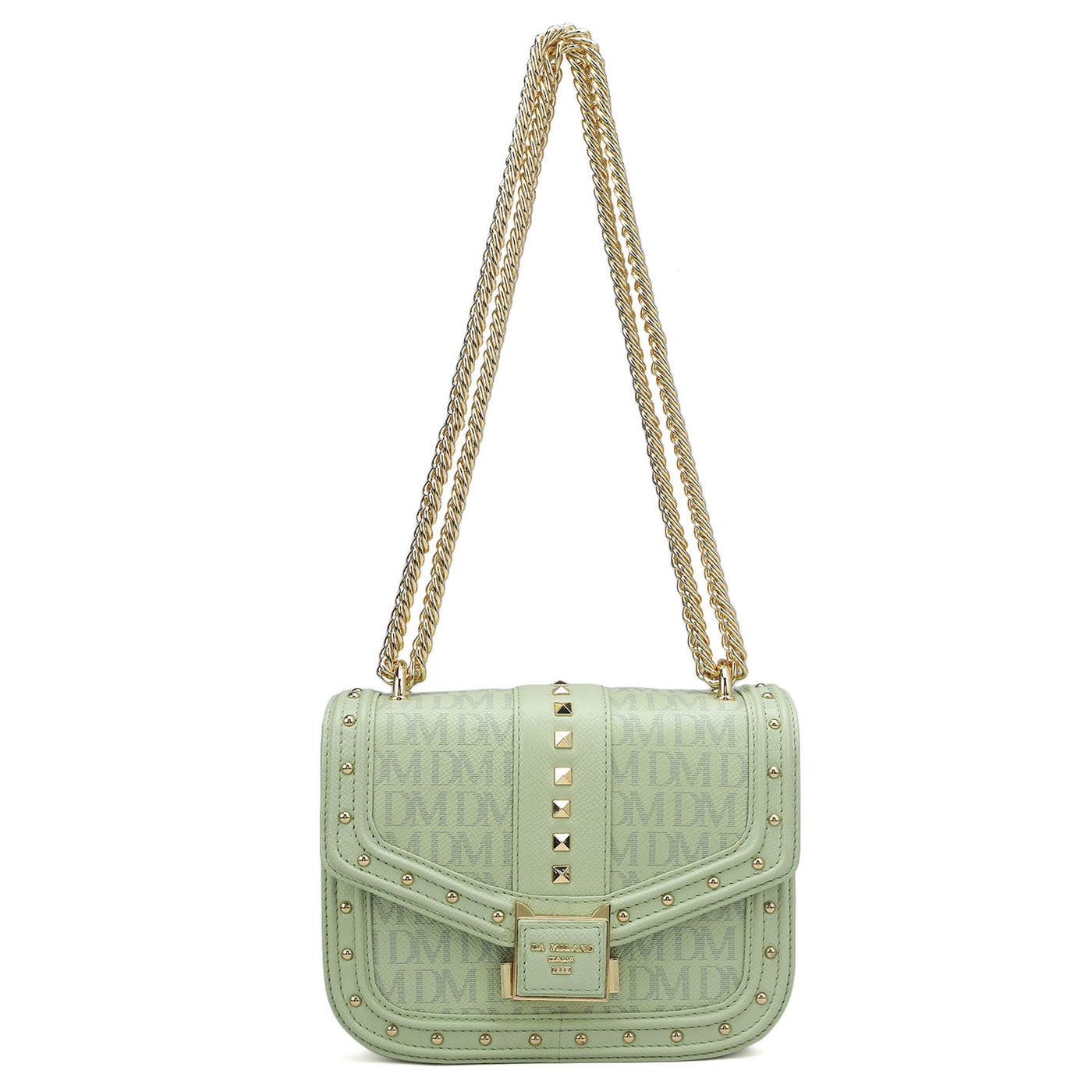 Small Monogram Leather Shoulder Bag - Mint