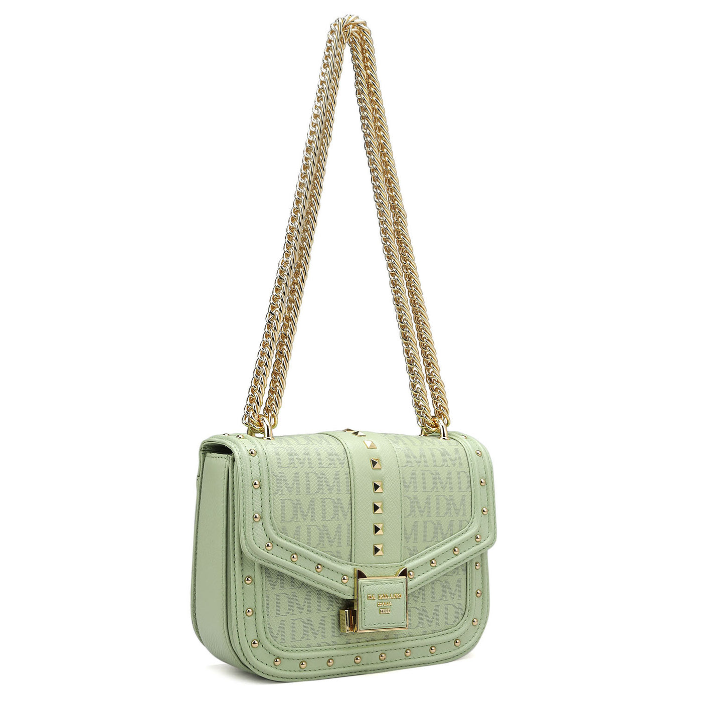 Small Monogram Leather Shoulder Bag - Mint