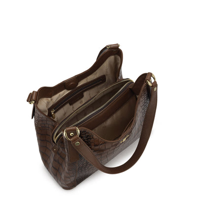 Medium Croco Leather Hobo - Date