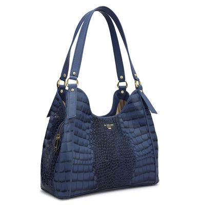 Medium Croco Leather Hobo - Stardust