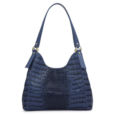 Medium Croco Leather Hobo - Stardust