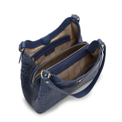 Medium Croco Leather Hobo - Stardust