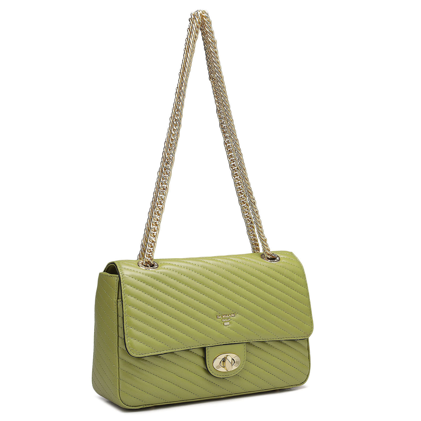 Medium Quilting Leather Shoulder Bag - Olive