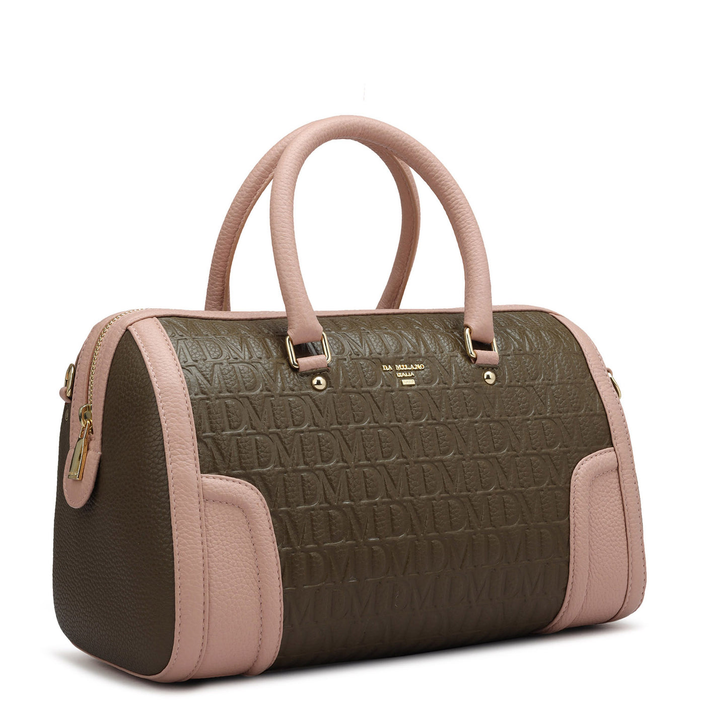 Medium Monogram Leather Satchel - Moss