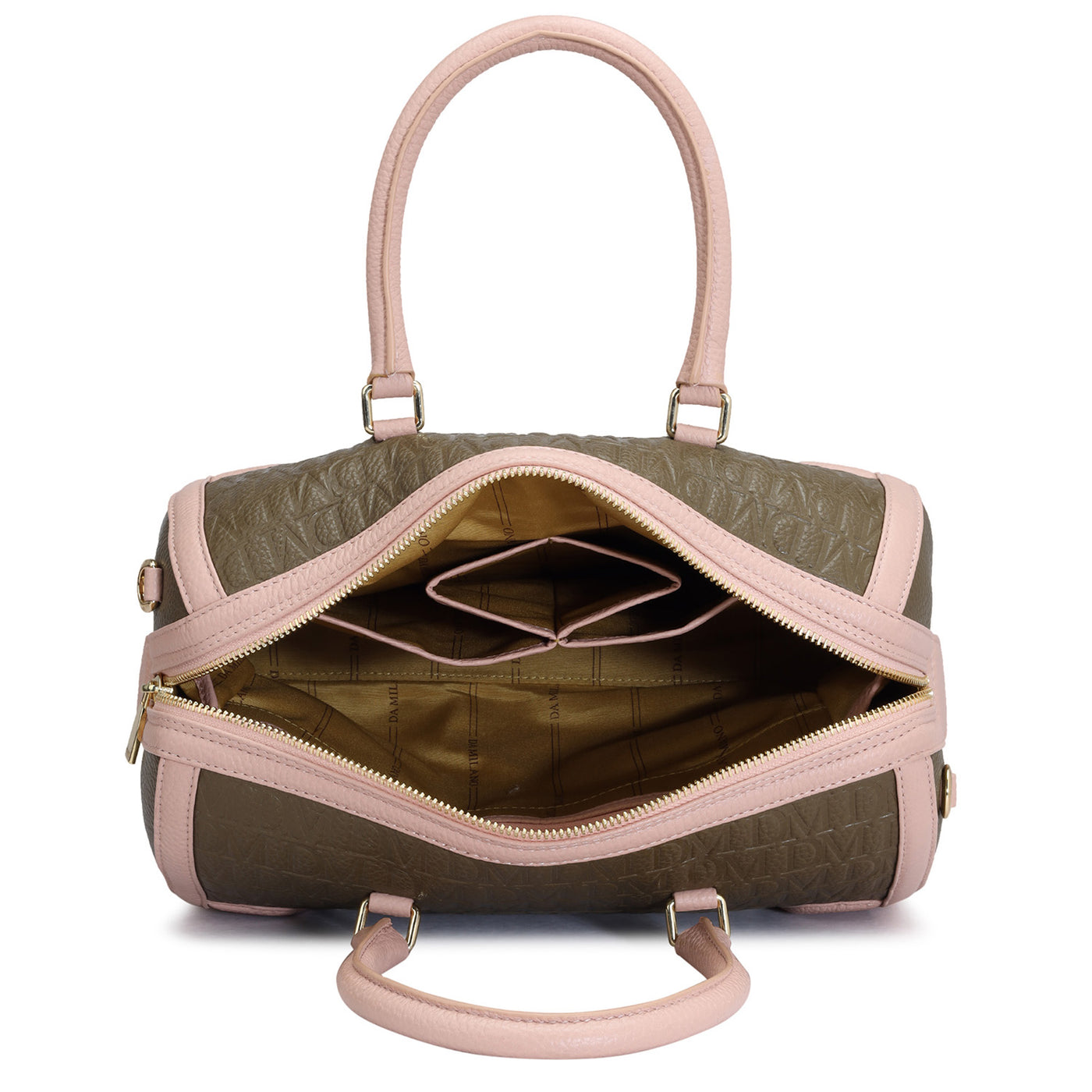 Medium Monogram Leather Satchel - Moss