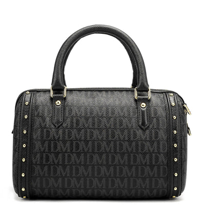 Small Monogram Leather Satchel - Black