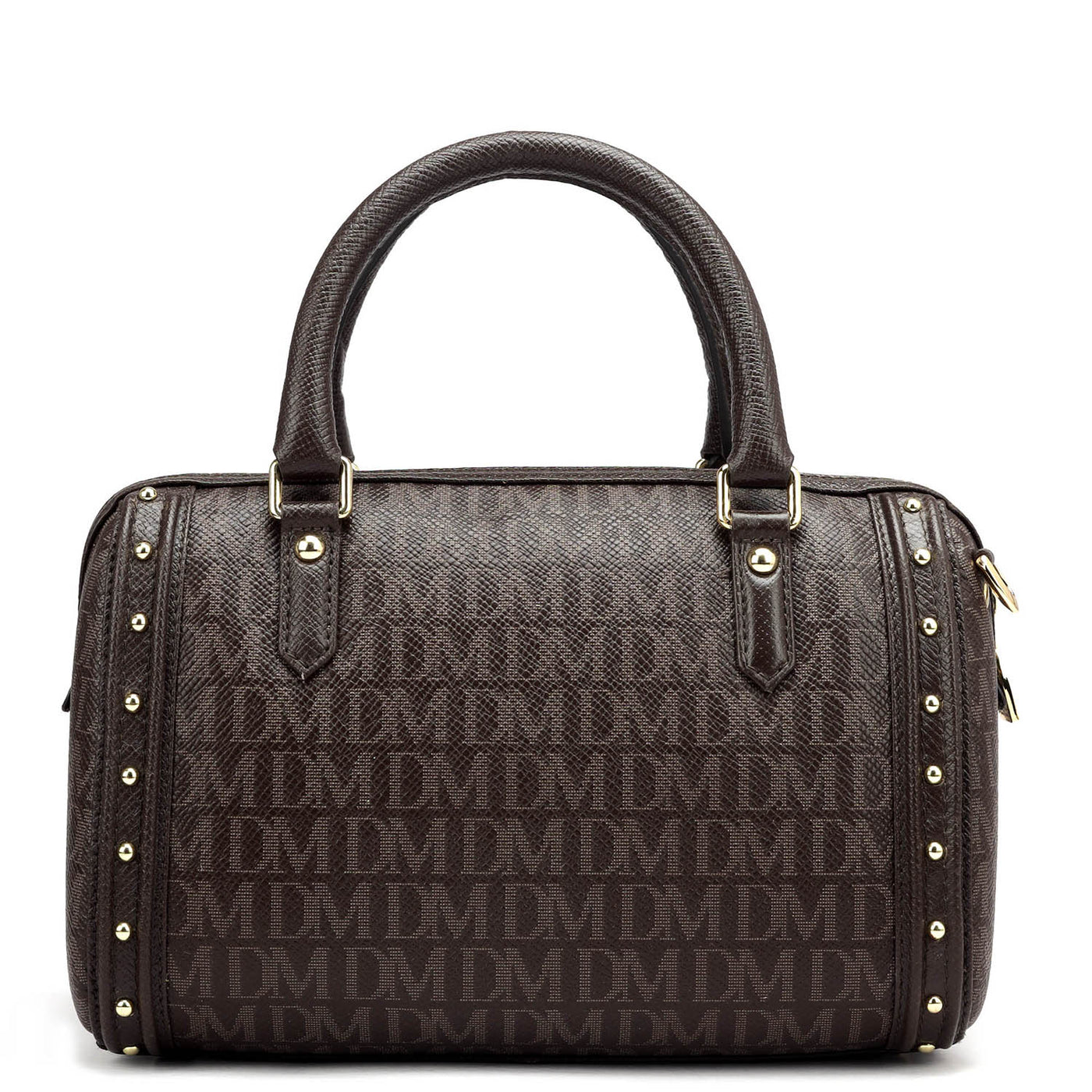 Small Monogram Leather Satchel - Chocolate