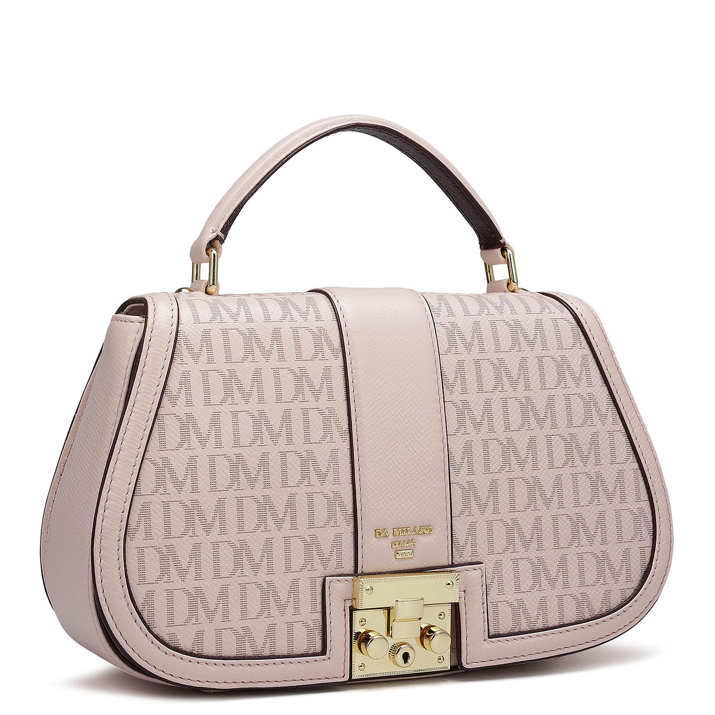 Small Monogram Franzy Leather Satchel - Blush