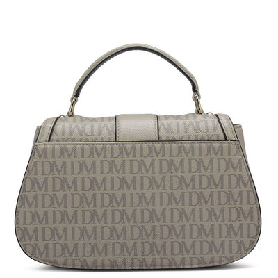 Small Monogram Franzy Leather Satchel - Chalk